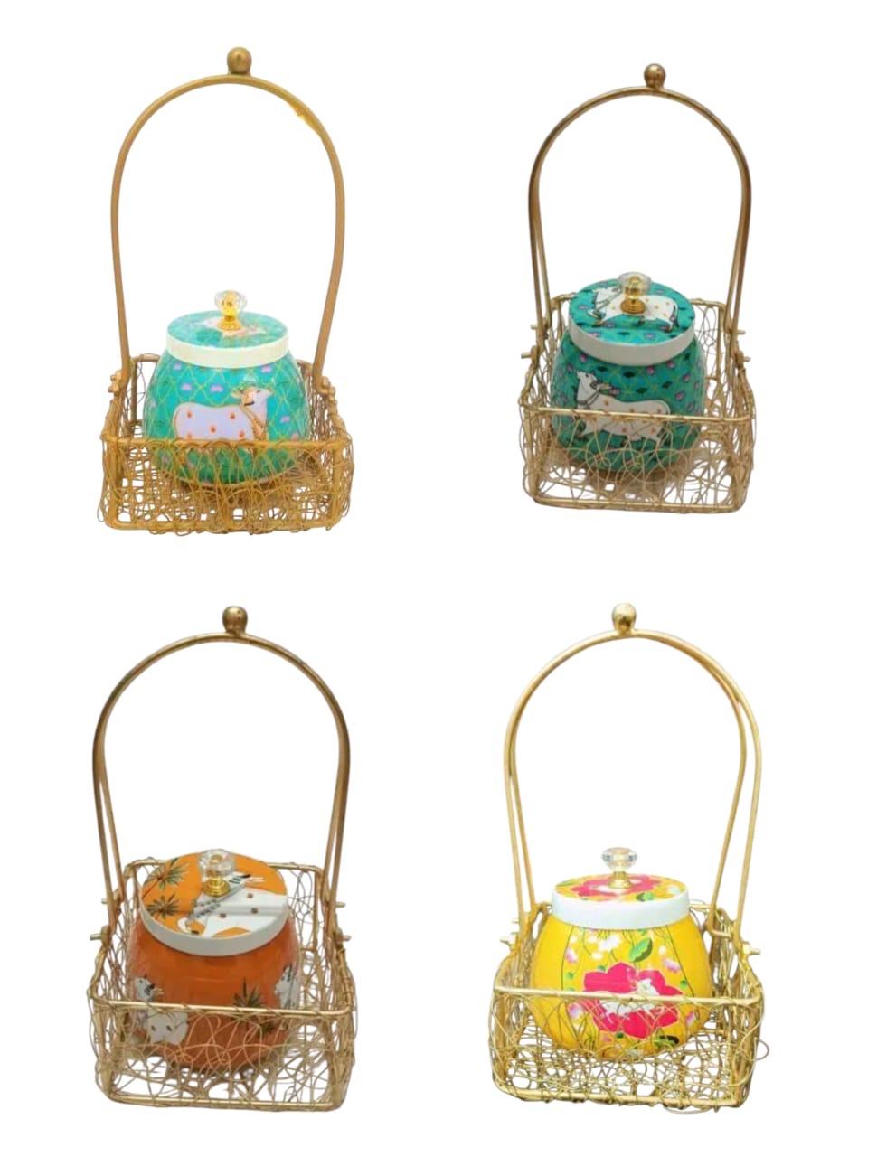Basket with Pichwai Jar (12 pieces)