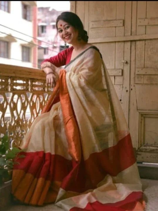 Khadi Cotton Saree with Blouse Piece